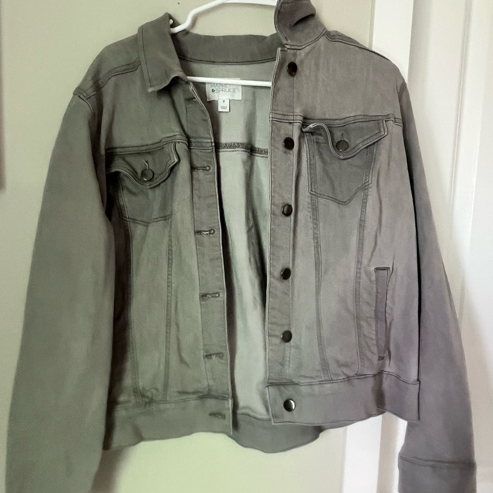 Market & Spruce Gray Jean Jacket Casual Style
